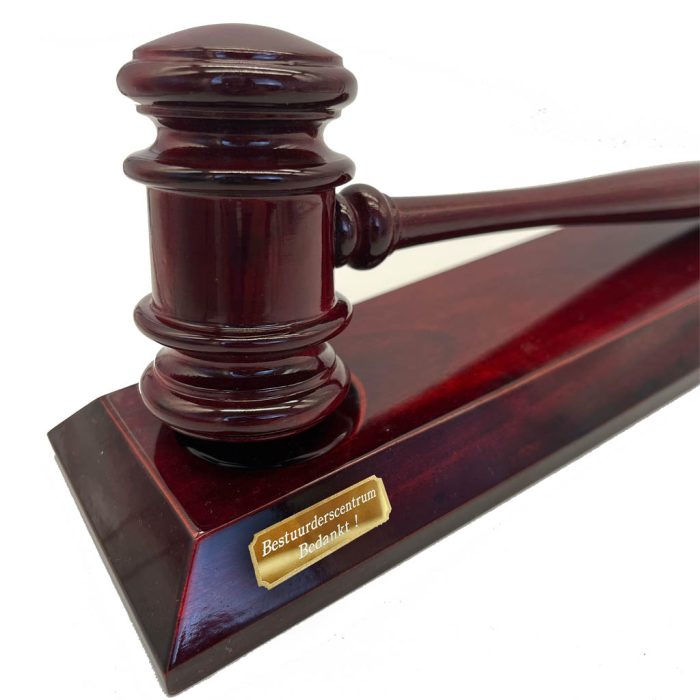 Luxe hoogglans desk-hamer met houder die als dagblok te gebruiken is.