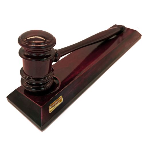Luxe hoogglans desk-hamer met houder die als dagblok te gebruiken is.